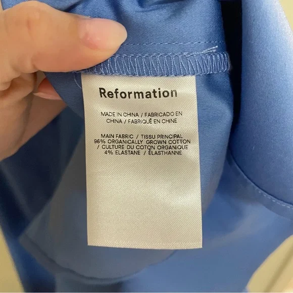 Reformation “Olea” Puff Sleeve Wrap Dress in Dusk Blue – Size Large (NWT) - Picture 8 of 14